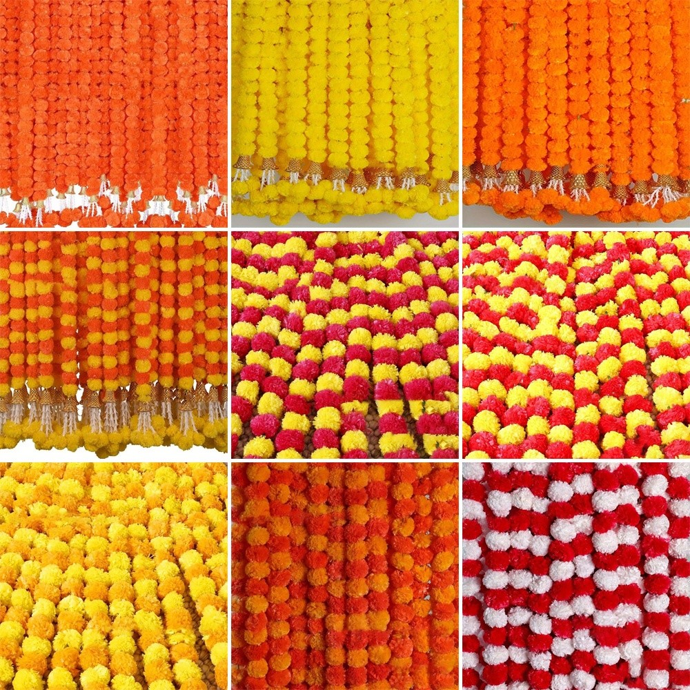 Home Decor Indonesia - Ghirlanda di calendula artificiale a fili