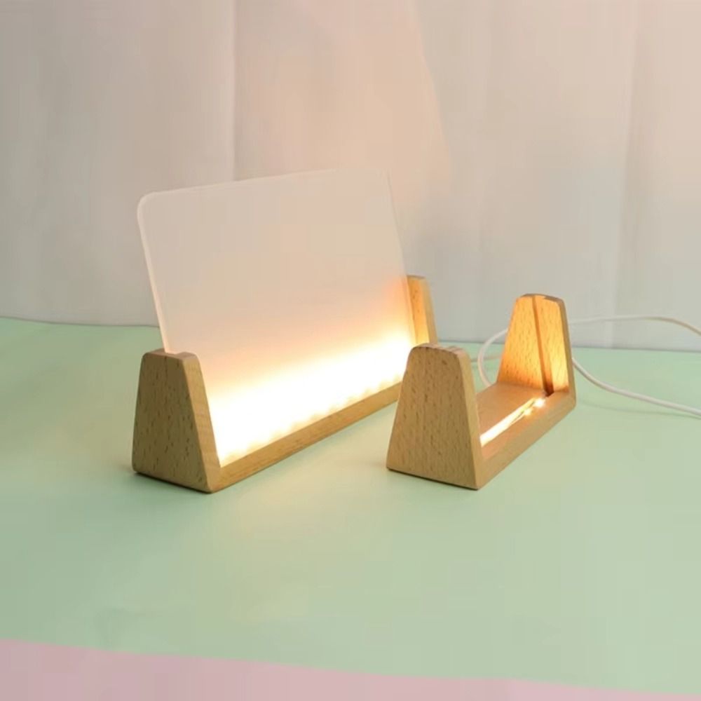 Bamboo Photo Frame - Base Luminosa in Legno con Luce