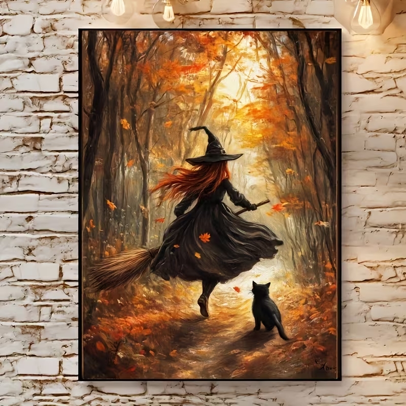 Home Decor Theme - Stampa su Tela Retrò di Strega