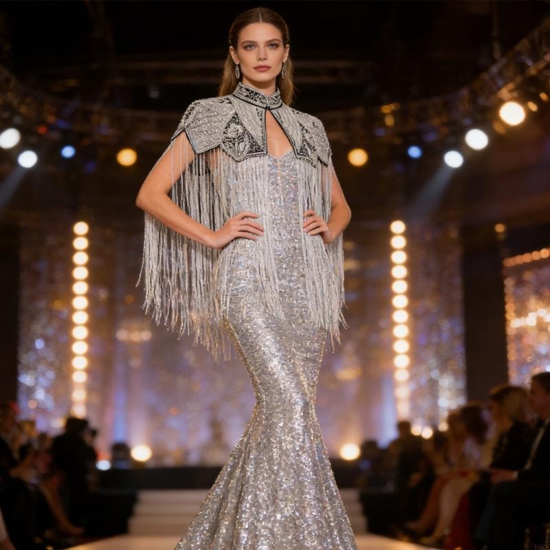 Home Decor Indonesia - Elegante scialle con stola con frange