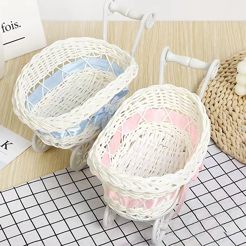Rattan Plant Basket - 1 pz cestino carrello per bambini