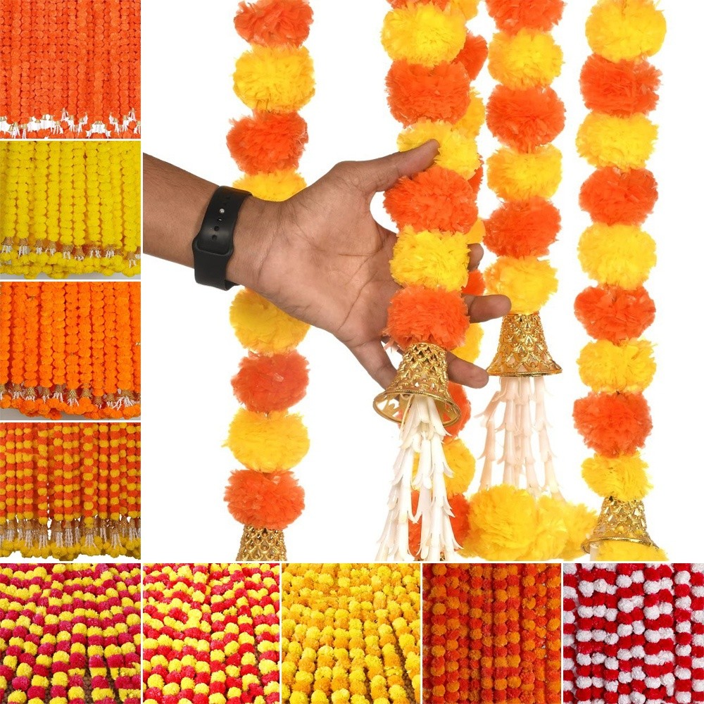 Home Decor Indonesia - Ghirlanda di calendula artificiale a fili
